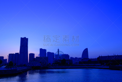 曙暮光,横滨,天空,美,旅游目的地,水平画幅,无人,日本,户外,都市风景