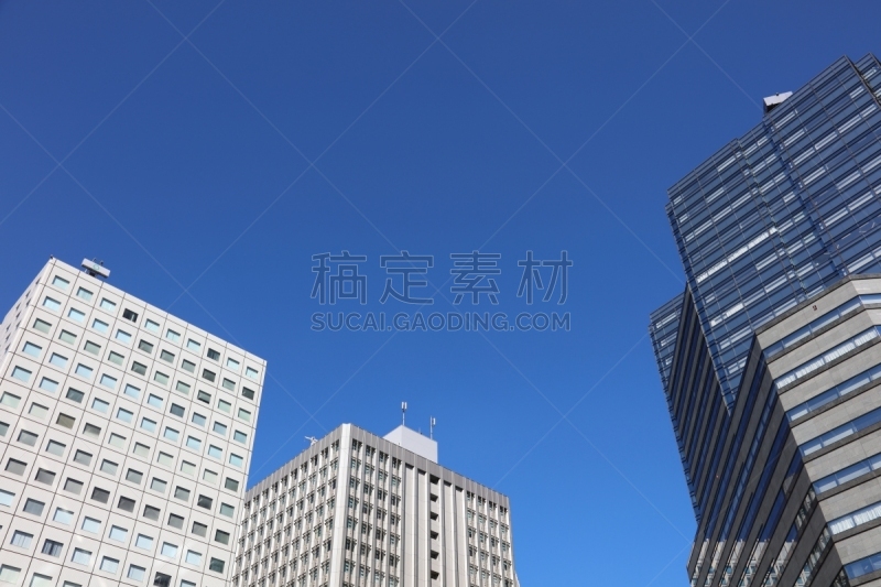 摩天大楼,钢铁,建筑外部,整体情况,蓝色玻璃,都市风景,大崎市,品川,办公园区,办公室