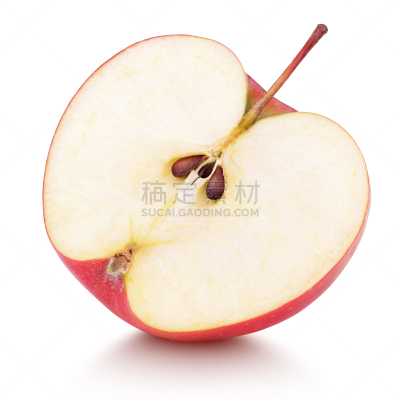 苹果,一半的,水果,红色,切片食物,多汁的,横截面,素食,无人,切块