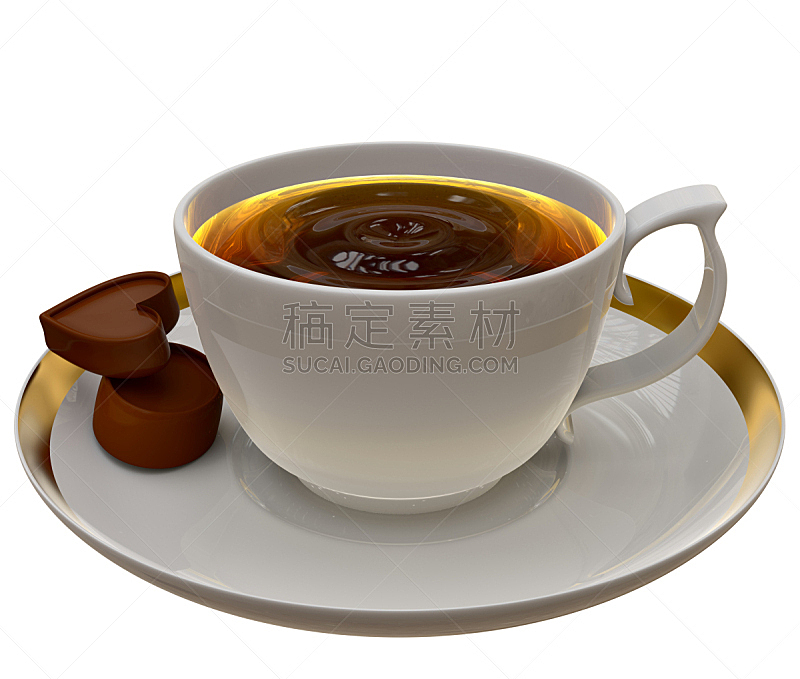 咖啡,两个物体,巧克力条,茶杯,金叶,镀金的,纯净水,水平画幅,茶碟,玻璃