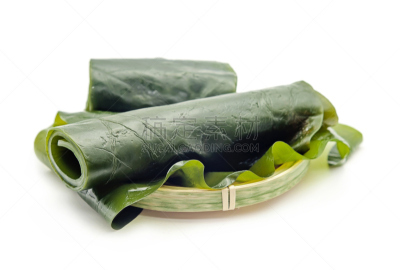 海藻灰,茶花,分离着色,白色背景,昆布,碘,盐渍食品,海草,水平画幅,素食