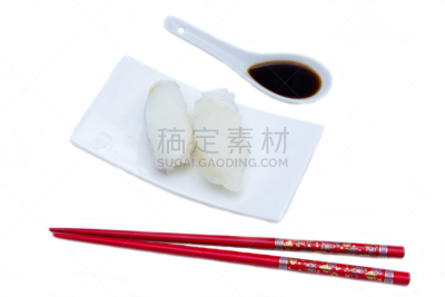 大比目鱼,生鱼片寿司,摄像机拍摄角度,在上面,水平画幅,膳食,海产,大豆,石头,开胃酱