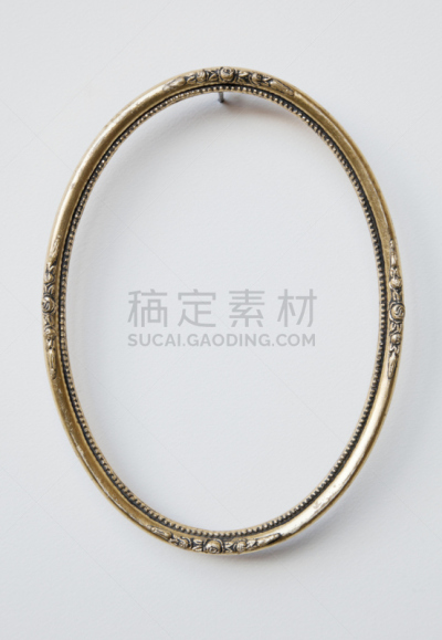 相框,椭圆形,金叶,华丽的,白色,雕刻物,墙,无人,圆形,金色