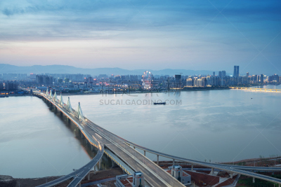 南昌市,江西省,都市风景,河流,长江,高动态范围成像,天空,美,水平画幅,夏天