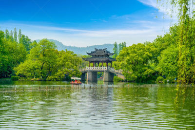 杭州,风景,西湖,俄亥俄河,水,天空,夏天,光,湖