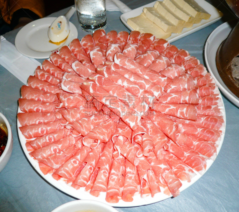 肉,餐具,水平画幅,神户,日本,膳食,特写,涮涮锅,盘子,烹调