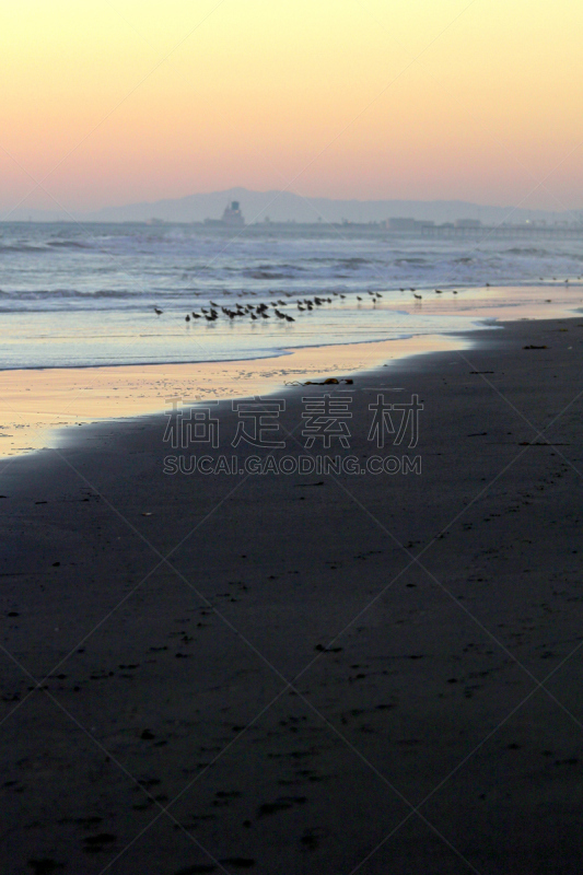 海滩,垂直画幅,水,天空,沙子,无人,夏天,奥蒙德海滩,海浪,海景