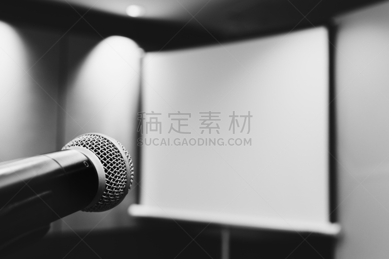会议室,麦克风,记者招待会,投影屏幕,黑白图片,选择对焦,机敏,背面视角,指挥台,摄影
