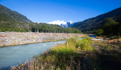 三槽苘麻,山,河流,山谷,水,水平画幅,银行,雪,夏天,户外