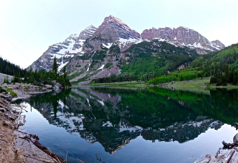 玛尔露恩贝尔峰,火山湖,黄昏,褐铃山,水,水平画幅,雪,无人,早晨,夏天