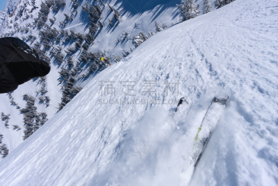 粉末状雪,摄像机拍摄角度,运动手套,极限运动,冬天,图像,滑雪运动,塔夷,怀俄明,无人