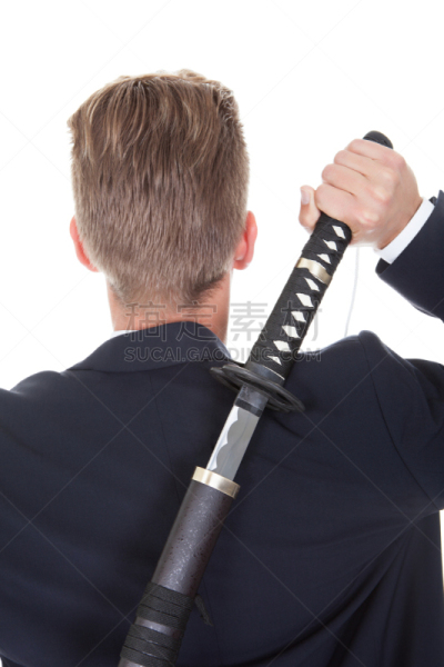 剑,男商人,特写,日本武士,忍者,商务,部分,专业人员,背景分离