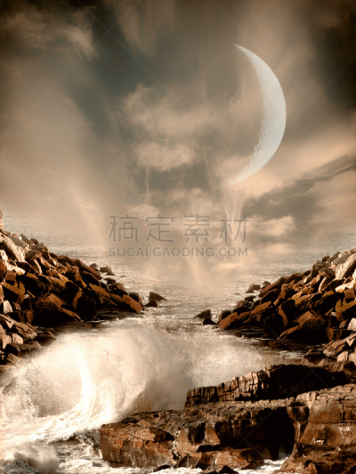 地形,幻想,自然,垂直画幅,天空,太空,非都市风光,岩石,夜晚,无人