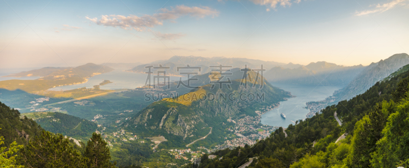 科托尔湾,黑山,摄像机拍摄角度,在上面,水湾,海湾,水,天空,美,水平画幅