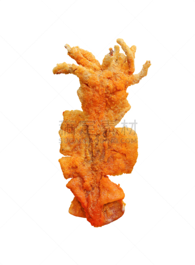 鱿鱼,炸果饼,白色背景,分离着色,脆,章鱼,名人吐槽节目,鸡肉汉堡,炸制食物,涂层