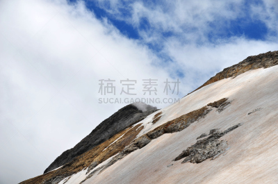冰河,云,天空,水平画幅,雪,无人,蓝色,加瓦尔尼,夏天,户外