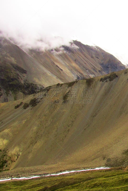 安娜普娜环线,徒步旅行,垂直画幅,天空,地形,雪,无人,户外,火山,山