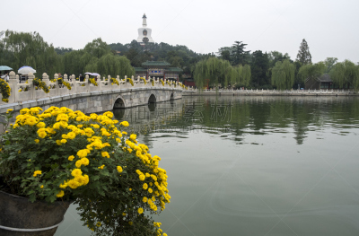 欧洲冬宫,北京,北海公园,旅游目的地,水平画幅,建筑,人,户外,湖,天气