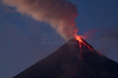 阿尔拜省,菲律宾,马尔地马荣火山,黎牙实比市,水平画幅,熔岩,户外,火山,亚洲,著名景点