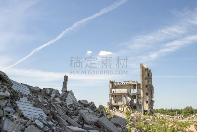 毛石,混凝土,拆毁的,建筑业,巨大的,闭塞,户外,砖,石材,废金属