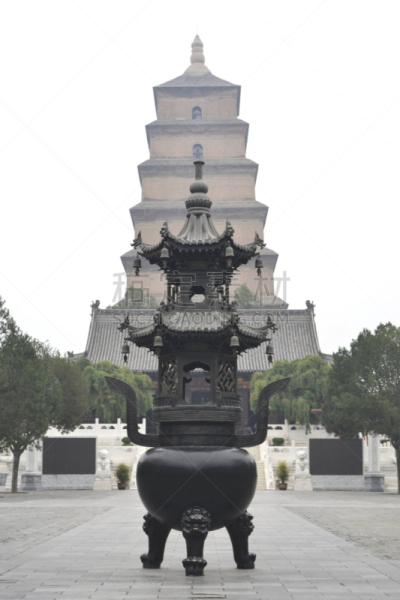 宝塔,巨大的,大雁塔,西安,垂直画幅,建筑,无人,全身像