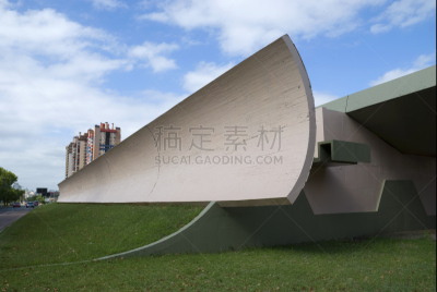 管道,建筑特色,天空,留白,水平画幅,建筑,无人,蓝色,透视图,城市
