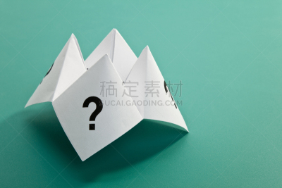 折纸算命,概念和主题,不确定,水平画幅,手艺,问号,机会,折纸工艺,彩色背景,概念