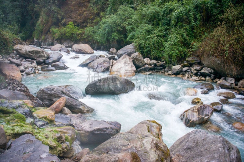 安娜普娜山脉群峰,水,自然,水平画幅,山,瀑布,无人,湿,森林,户外