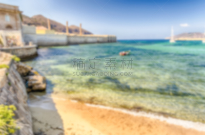 散焦,法维尼亚纳,岛,背景聚焦,群岛,水平画幅,沙子,无人,海港,蓝色