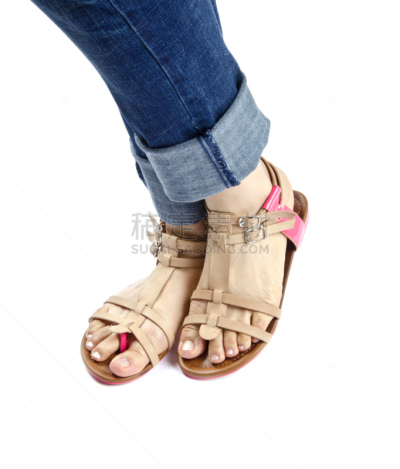 凉鞋,女人,夏天,垂直画幅,美,四肢,可爱的,人类脚趾,衣服,足