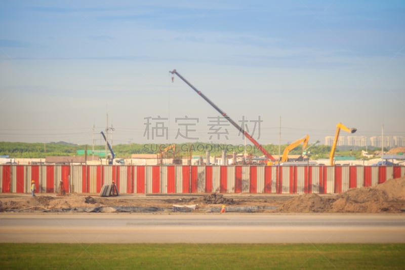 Bangkok, Thailand - August 9, 2017: New Suvarnabhumi airport expansion phase 2 under construction, that designed to raise Suvarnabhumi’s annual passenger handling capacity to 60mn passengers in 2019.