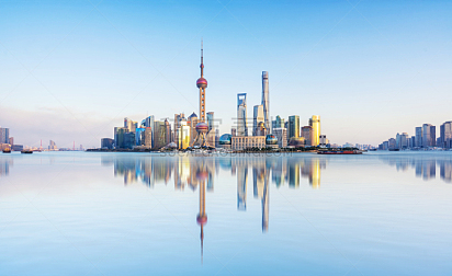 上海,黄昏,金茂大厦,上海环球金融中心,黄浦江,东方明珠塔,外滩,浦东,天空,水平画幅