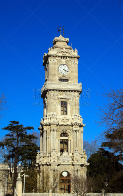 钟塔,多尔马巴赫切王宫,垂直画幅,无人,户外,钟,著名景点,古典风格,伊斯坦布尔