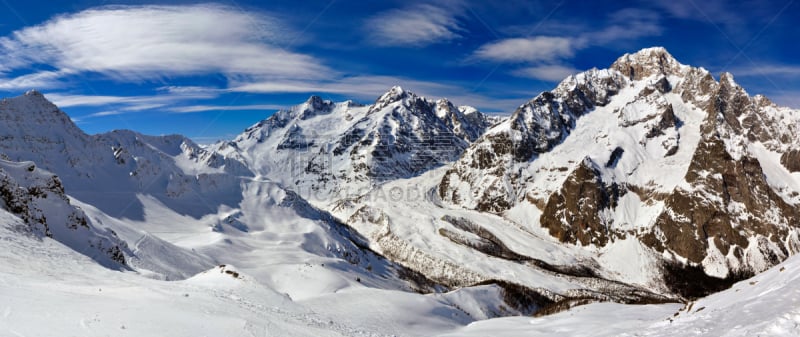 库尔马耶乌尔,勃朗峰,全景,特拉华,水平画幅,奥斯塔山谷,雪,无人,户外,霞慕尼