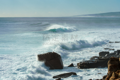 岩石区,北角,玛格丽特河,西澳大利亚,水平画幅,岩石,无人,户外,海洋,波浪