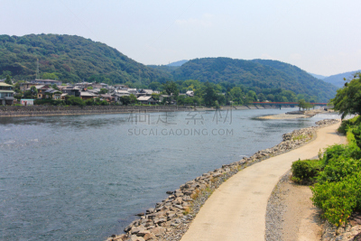 都市风光,宇治河,水,天空,京都府,美,水平画幅,无人,夏天,户外