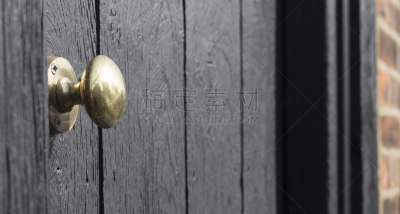门把手,黄金,木制,门,黑色背景,门环,古董,水平画幅,墙,无人