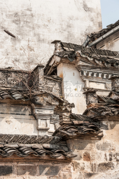乡村,建筑外部,华丽的,白色,屋顶,垂直画幅,水,天空,灯笼,山
