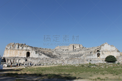 米利都,城市,古典希腊,圆形剧场,水平画幅,无人,过去,废墟,土耳其,亚洲