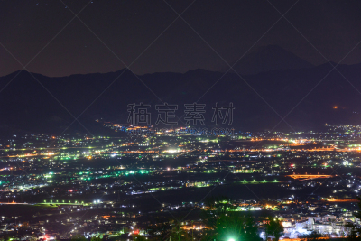 甲府市,夜晚,日本阿尔卑斯山脉,天文台,南阿尔卑斯山脉,午夜,富士山,天空,美,里山