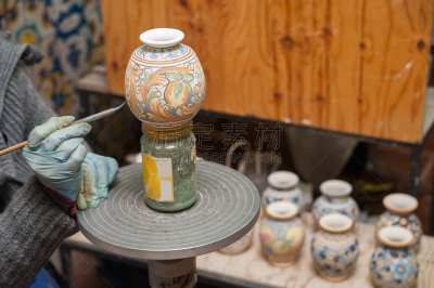 陶瓷工艺品,艺术家,画笔,仅一朵花,工艺品,设计师,涂料,创造力,华丽的