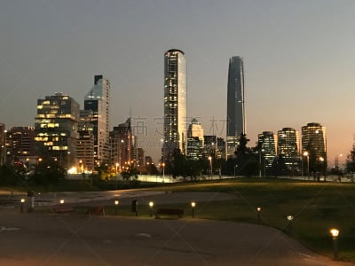 智利,儿童小夜灯,积雨云,天空,水平画幅,建筑,夜晚,无人,户外,城市