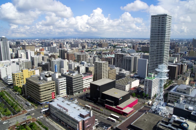 都市风景,札幌,窗户,无线电通信塔,办公室,天空,公园,水平画幅,旅行者,顶部