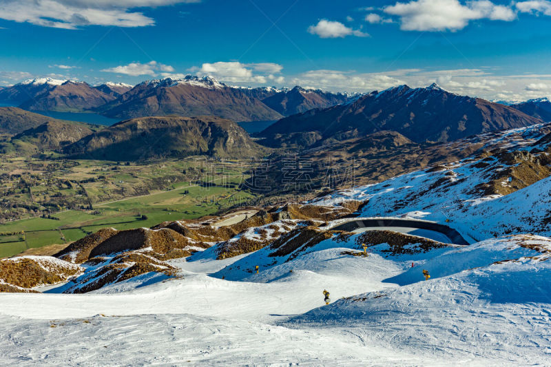 皇后镇,新西兰,山,蹄冠峰,风景,接力赛,摄像机拍摄角度,滑雪坡,滑雪场,自然