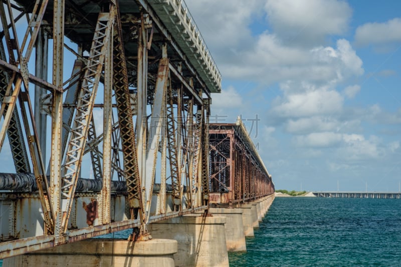 bahia honda key,过时的,铁路桥,巴伊亚州,本田,海港,图钉,灵性,建造