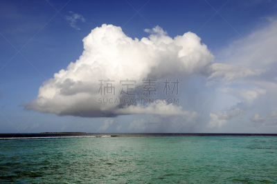 云景,岛,平衡折角灯,在上面,自然美,阿里环礁,自然,美,旅游目的地,水平画幅
