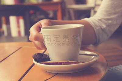 户外,咖啡,城市生活,女孩,美,水平画幅,美人,古典式,早晨,夏天