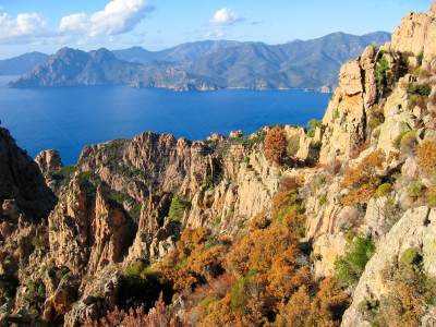 法国,风景,科西嘉,皮阿纳的卡朗什,水平画幅,山,piana,无人,古罗马,蓝色的海湾