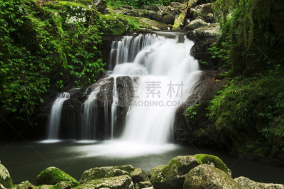 瀑布,自然美,埃拉巴那瀑布,拉明顿国家公园,自然,新南威尔士,水平画幅,湿,热带雨林,户外