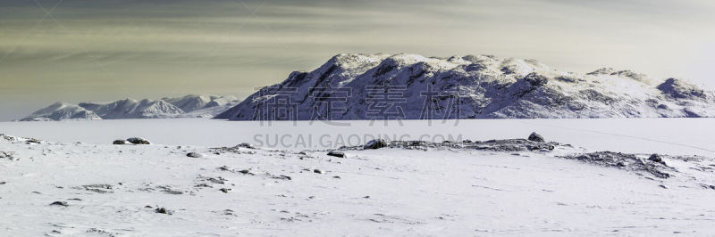 全景,加拿大,山,冰山,巴芬岛,水平画幅,地形,雪,无人,户外